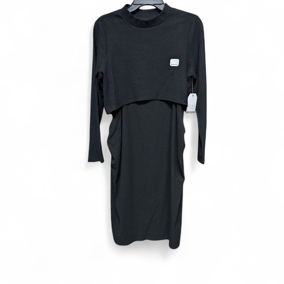 Time & Tru Maternity 2-Piece Black Ribbed Tank Dress‎ Set Large 12-14 NWT - Picture 5 of 12